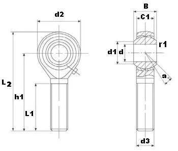 Male Rod End 5/16 POSB5L Left Hand Bearing - fast shipping 🇺🇸