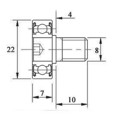 Metal Pulley Bearing M8x22x7mm - fast shipping 🇺🇸
