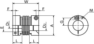 NBK Japan MBB-40C 3/8" to 24mm Bellows-type Flexible Coupling - fast shipping 🇺🇸