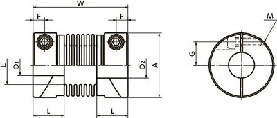 NBK Japan MFB-32C 10mm to 14mm Bellows-type Flexible Coupling - fast shipping 🇺🇸
