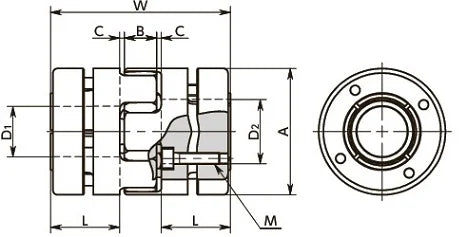 NBK Japan MJB-80-EBL 24mm to 25mm Jaw-type Flexible Coupling - fast shipping 🇺🇸