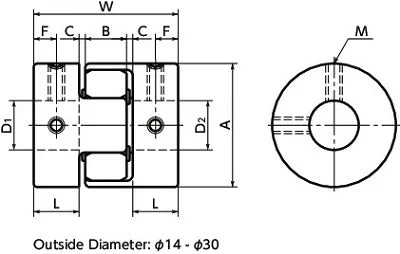NBK Japan MJC-20CS-BL 6mm to 7mm Jaw-type Flexible Coupling - fast shipping 🇺🇸