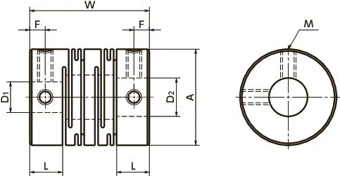 NBK Japan MST-20-6-10 Slit type 6mm to 10mm Flexible Coupling - Set Screw - fast shipping 🇺🇸