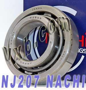 NJ207 Nachi Cylindrical Bearing Steel Cage Japan 35x72x17 Bearing - fast shipping 🇺🇸