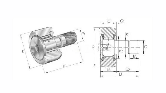 NUCF20R Track Roller Cam Follower Needle Roller Bearing 20x47x66mm - fast shipping 🇺🇸