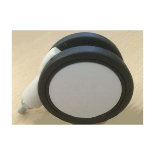 100-Pack 3" Black-White Twin Wheels Caster - Brakes & M8 Threaded Stem. - fast shipping 🇺🇸