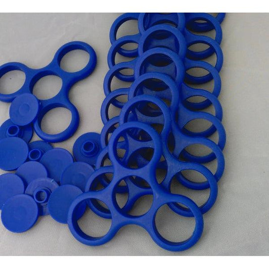 100-Pack Fidget Hand Spinner Blue Frame - 2 Caps - fast shipping 🇺🇸
