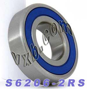 S6206-2RS Stainless Steel Ball Bearing - 30x62x16mm - Sealed - fast shipping 🇺🇸