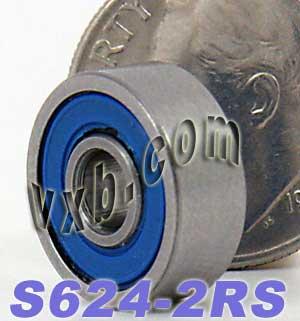 S624-2RS Bearing Stainless Steel 624RS Sealed Miniature 4x13x5mm - fast shipping 🇺🇸