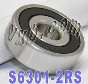 S6301-2RS Stainless Steel Sealed Bearing 12x37x12mm - fast shipping 🇺🇸