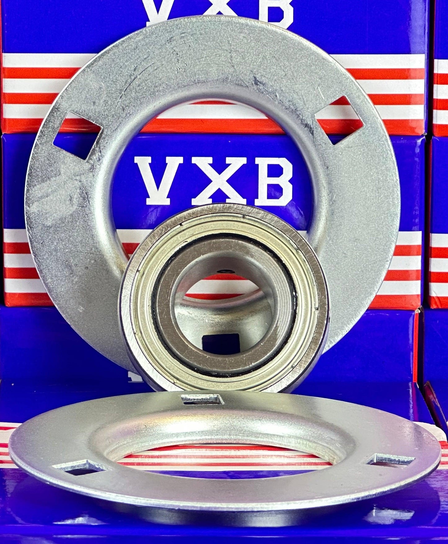 SBPF206-18 Pressed Steel Housing Bearing 3-Bolt Flanged Mounted - fast shipping 🇺🇸