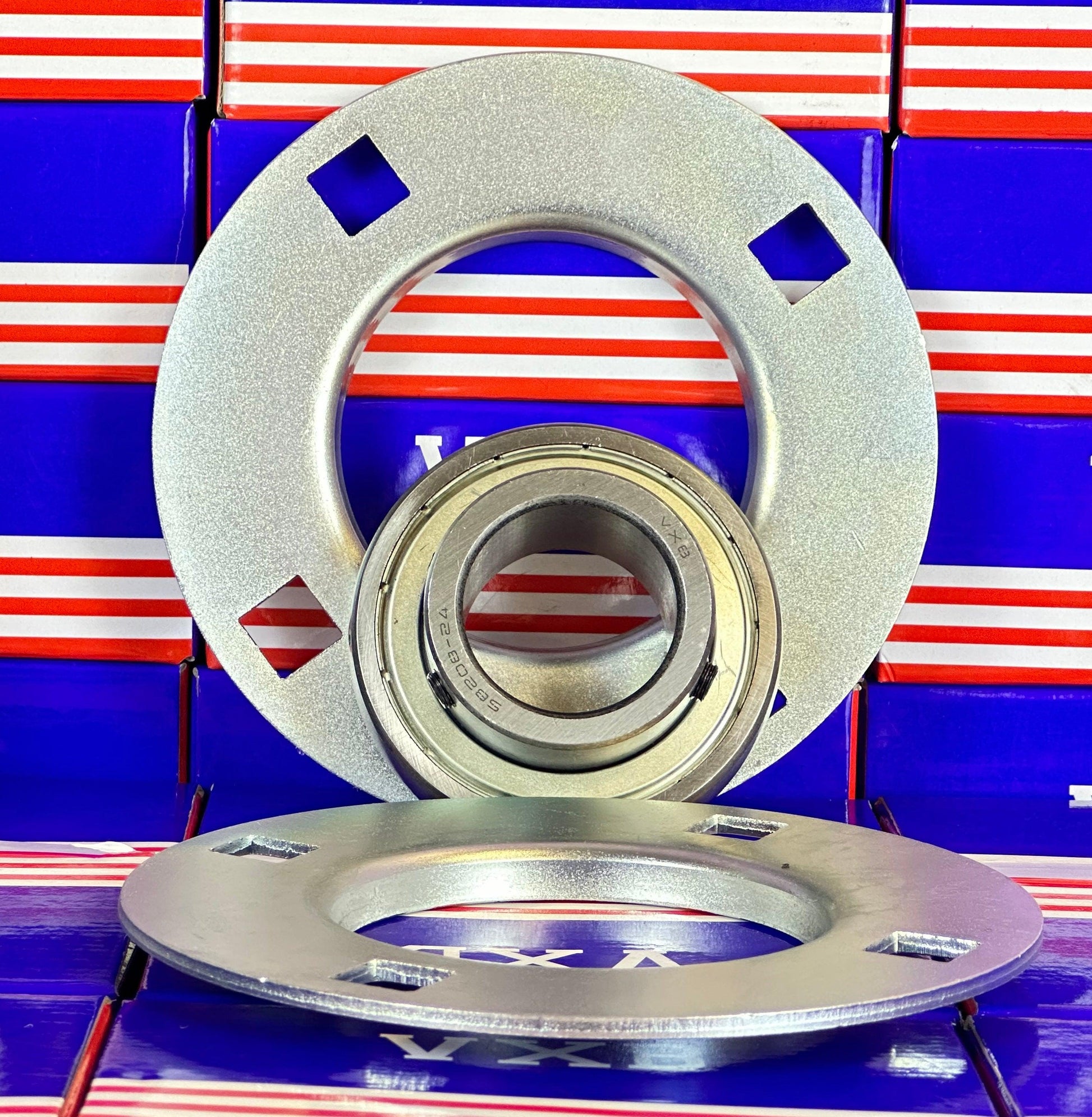 SBPF208-24 Pressed Steel Housing Bearing 4-Bolt Flanged Mounted - fast shipping 🇺🇸