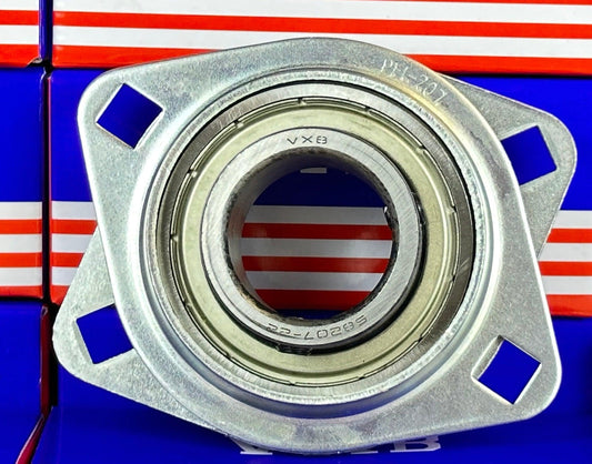 SBPFL207-22 Pressed Steel Bearing 2-Bolt 1-3/8" Flanged Mounted - fast shipping 🇺🇸