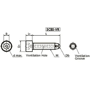 SCBS-M10-40-VR NBK Clamping Cap Vacuum Vented Screws has a full ball to firmly secure workpiece at the contact point. - fast shipping 🇺🇸