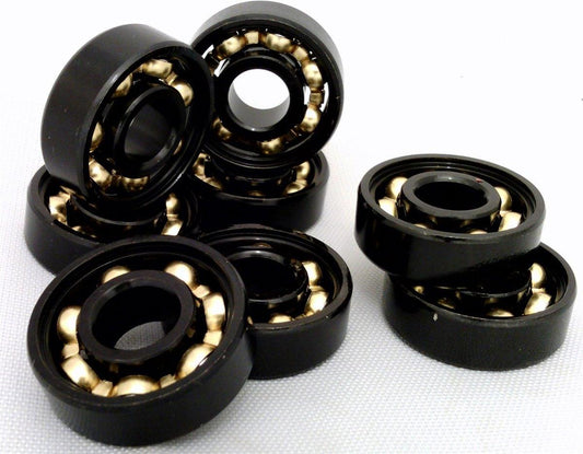 8-Pack Skateboard Black Open Bearings - Bronze Cage 8x22x7mm - fast shipping 🇺🇸
