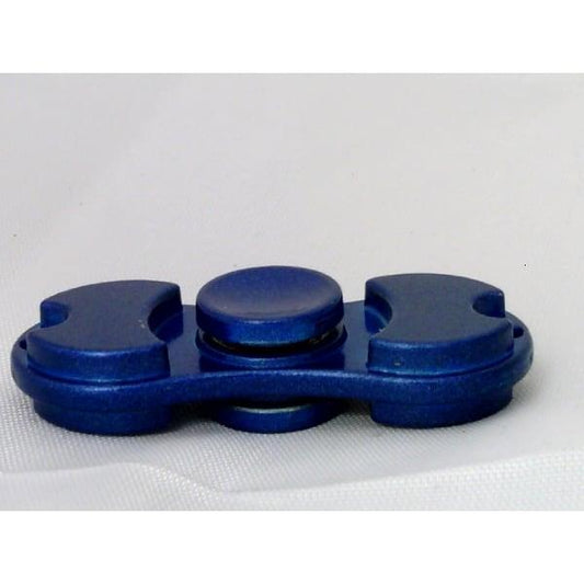 Small Blue Aluminum Dual Fidget Hand Spinner Toy 42Q - fast shipping 🇺🇸