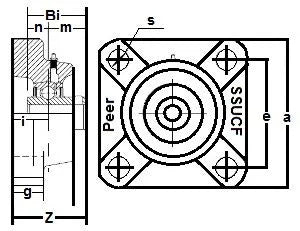 SSUCF-211-35 Flange Unit 4-Bolt Bore 2 3/16" Mounted Bearing - fast shipping 🇺🇸