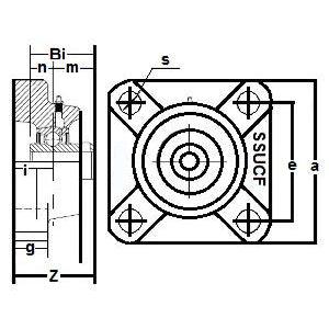 SSUCF206-19 Stainless Steel Flange 4-Bolt 1-3/16" inch Mounted Bearing - fast shipping 🇺🇸
