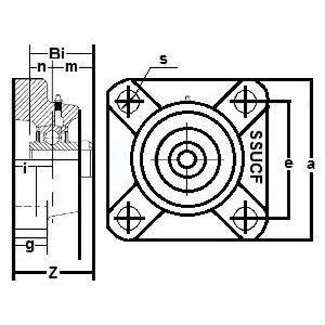 SSUCF207-20 Stainless Steel Flange 4-Bolt 1 1/4 Bore Mounted Bearing - fast shipping 🇺🇸