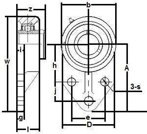 SSUCFB205-15 Flange Bracket 3-Bolt Bearing 15/16 Bore Mounted - fast shipping 🇺🇸