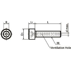 SVSS-M3-6-AG-NBK Socket Head Cap Vacuum Vented Screws - Ventilation Hole - Silver Plating - fast shipping 🇺🇸