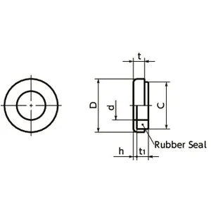 SWS-12 NBK Seal washer - Rubber Packing Silicone rubber NBK Washers Pack of 5 Washers Made in Japan - fast shipping 🇺🇸