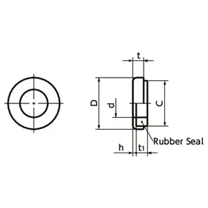 SWS-16-F NBK Seal washer - Rubber Packing Silicone rubber NBK Washers Pack of 5 Washers Made in Japan - fast shipping 🇺🇸