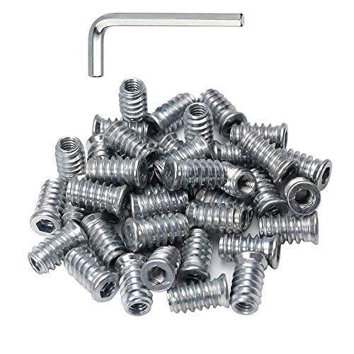 Threaded Inserts for Wood 1/4-20 Furniture Screw in Threaded Insert Nuts 20mm Length Pack of 40 - fast shipping 🇺🇸