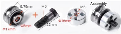 U Groove Ball Bearing + Fixing Screw Double Row Pulley SG20 + Eccentric Wheel - fast shipping 🇺🇸