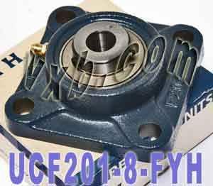 UCF-201-8 FYH Bearing Square Flanged 1/2 Inner Mounted Bearing - fast shipping 🇺🇸