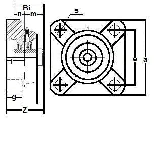 UCF207-21 Black Oxide Plated Insert Flange Unit 4-Bolt 1 5/16" Bore Mounted Bearing - fast shipping 🇺🇸