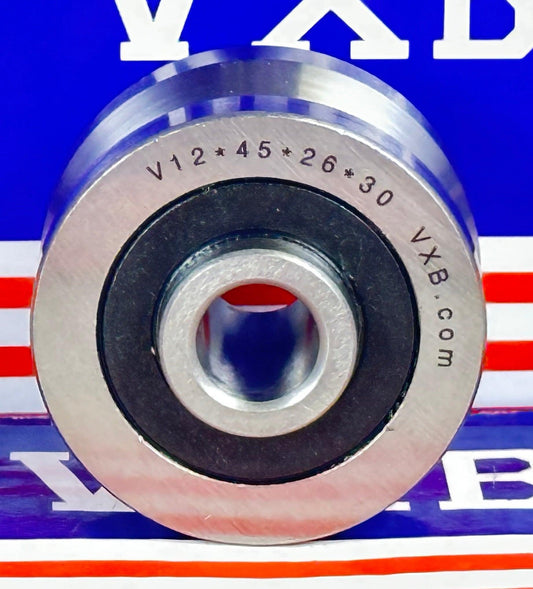 V12x45x26-30mm V Groove Track Roller Bearing With Extended Inner 4mm - fast shipping 🇺🇸