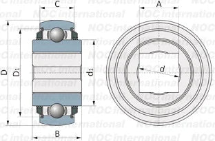 W209PPB5 Two Triple Lip Seals Square Bore 1-1/4" Bore Bearing - fast shipping 🇺🇸