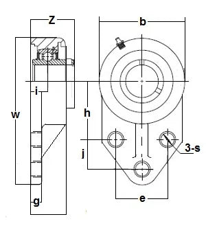 ZUCFB203-17m-PBT Flange Bracket 3 Bolt 17mm Zinc chromate Bearing - fast shipping 🇺🇸